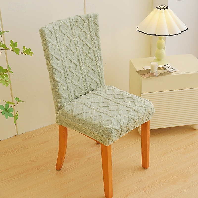 Fundas elásticas para sillas de comedor, fundas para sillas de comedor con respaldo alto, fundas cálidas y flexibles, protectores de muebles suaves y duraderos, perfectos para agregar comodidad y estilo a la decoración de su comedor 2025 - $12.49 –P8
