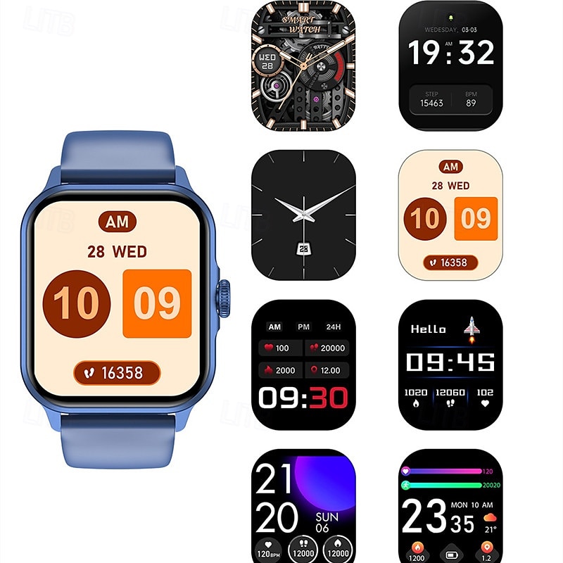 Reloj inteligente ZW36A (DAFIT) con pantalla táctil completa de 1,83" y codificador, resistente al agua, monitorización de la salud deportiva, oxígeno en sangre, presión arterial, frecuencia cardíaca 2025 - $33.99 –P6
