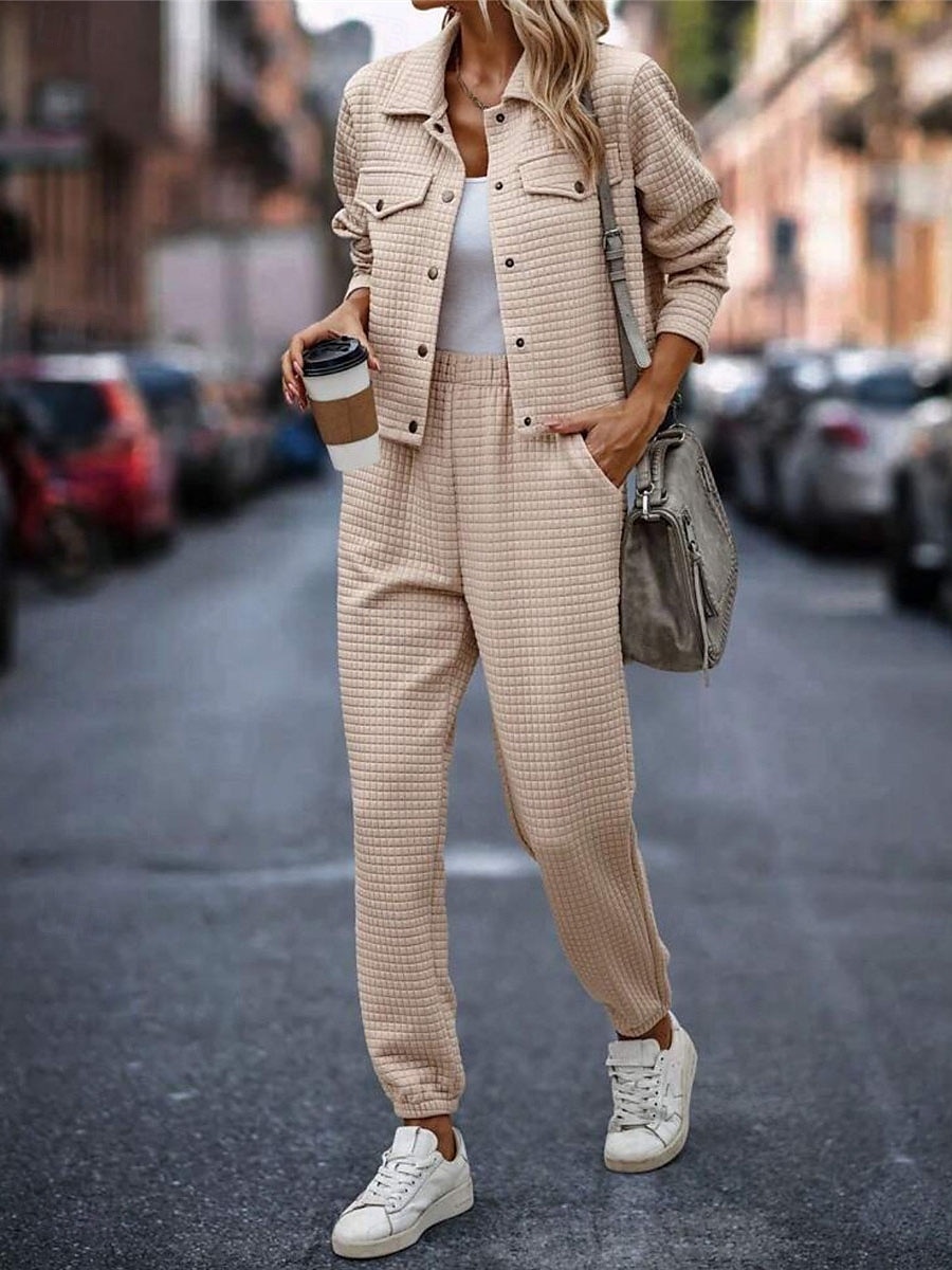 Damen Modisch Strassenmode Täglich Hemd Chinesisch Chino Langarm Hemdkragen Glatt Casual Täglich Rosa Grün Khaki Herbst Regular Fit 2025 - $36.99 –P6
