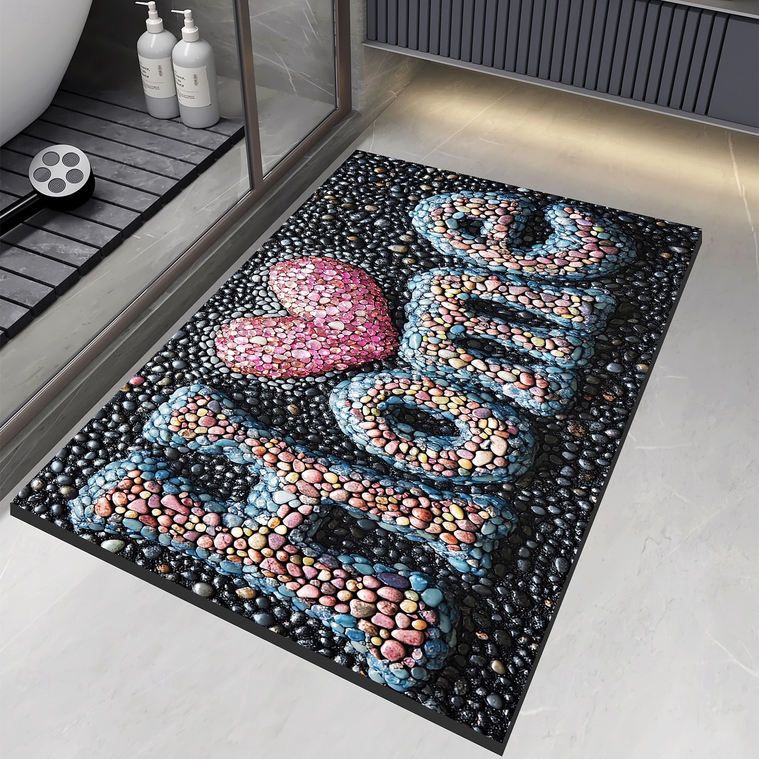 Pebble Bathroom Rug, Polyester Rectangle Door Mat, Super Absorbent, Non-Slip, Easy-to-Clean, Stain-Resistant Bath Mat 2025 - $8.99 –P17
