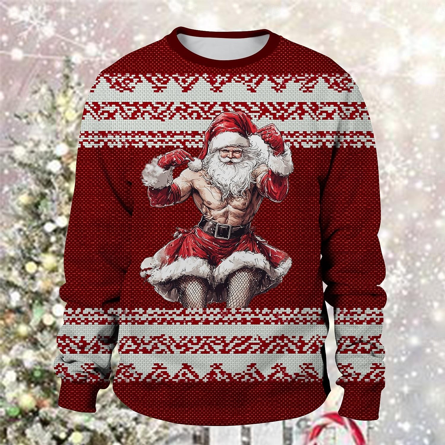 Ježíšek Paní Klausová Pullover Vtipná vánoční mikina 3D Vánoce Legrační Pro Pro páry Pánské Dámské Dospělé Vánoce Karneval 3D tisk Párty Festival 2025 - $29.99 –P7