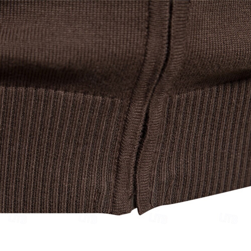 Herr Cardigan Tröja Kofta Ribbad Sticka Vanliga toppar Dragkedja Färgblock Kinakrage Stickat Neutral Utomhus Kläder Vår & Höst Svart Blå S M L 2025 - $37.99 –P8