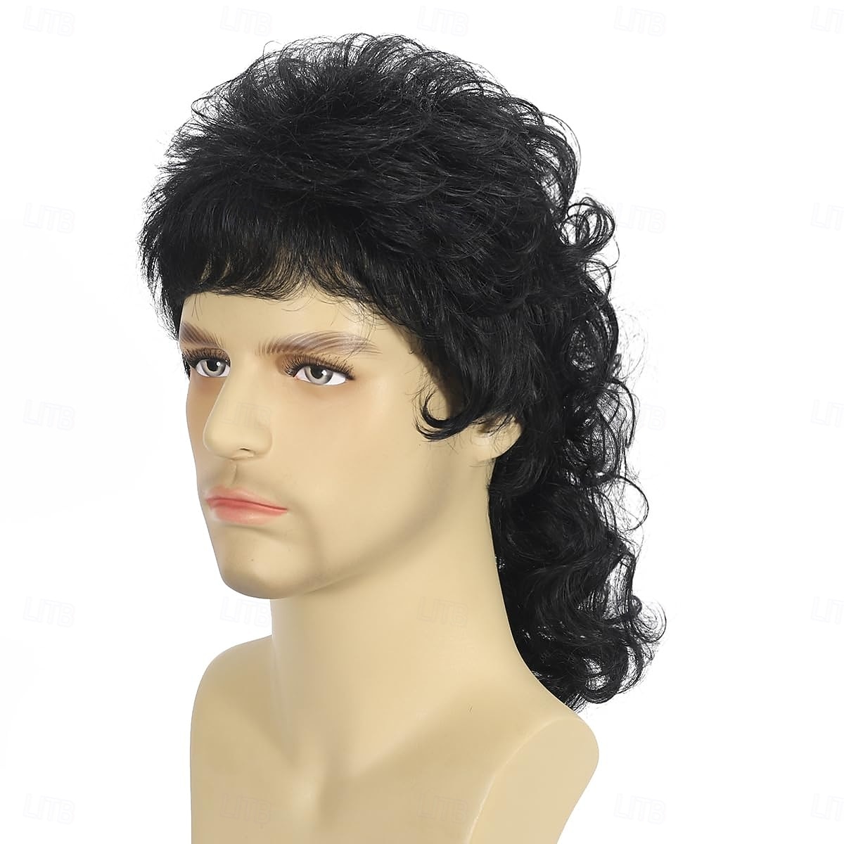 Mullet Wig Black Men Wigs 80s Curly Male Wig Halloween Costumes Punk Rocker Wig Long 2026 - $18.99 –P3