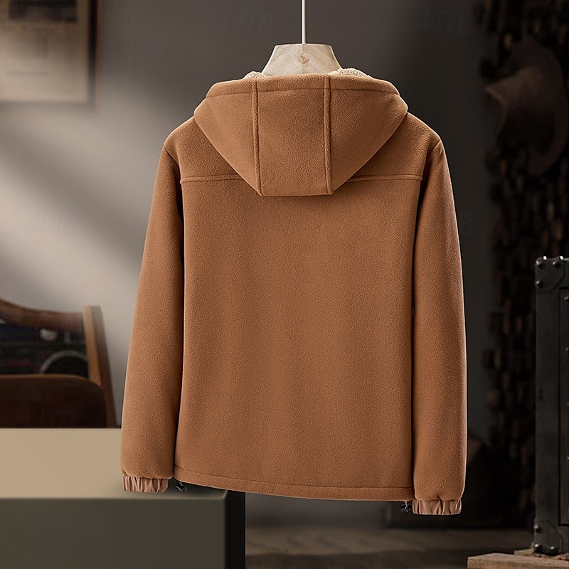 Ανδρικά Χειμωνιάτικα μπουφάν Μπουφάν fleece Casual Jacket Καθημερινά Διακοπές Διατηρείτε Ζεστό Τσέπη Φλις Φθινόπωρο & Χειμώνας Σκέτο Μοντέρνα Κομψό στυλ street Με Κουκούλα Κανονικό 2025 - $56.99 –P5