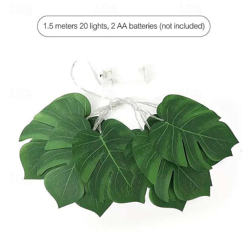 10/20LED Palm Leaf Fairy String Lights Artificial Garland Lights  Birthday Hanging Vine Wedding Beach Theme Home Garden Decorative Lights 2026 - $9.49 –P6