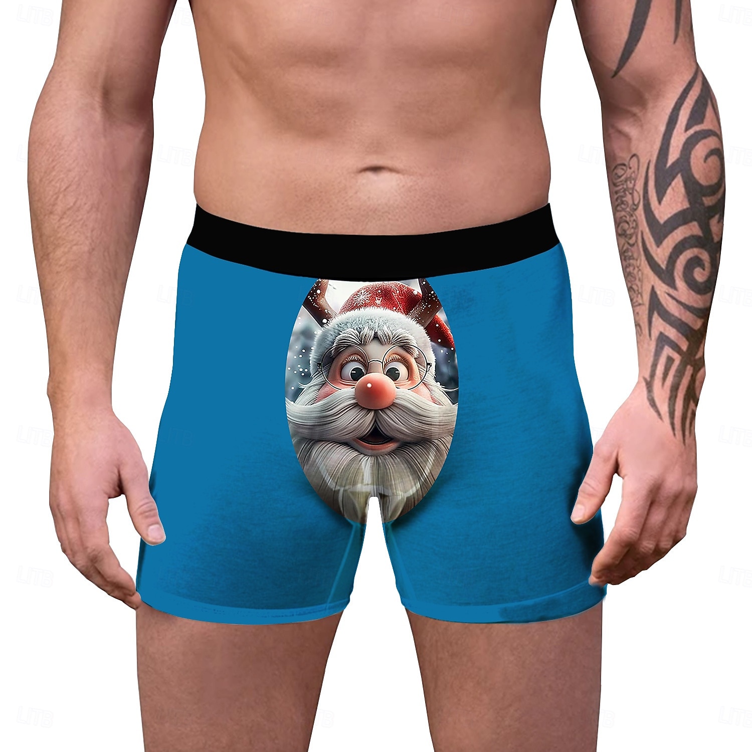 Mikulás Karácsonyi pizsama Boxeralsók Fehérnemű karácsonyi ajándék Férfi Vicces Karácsony Minta Felnőttek Karácsony Újév szenteste Karácsony Parti 2025 - $15.49 –P1