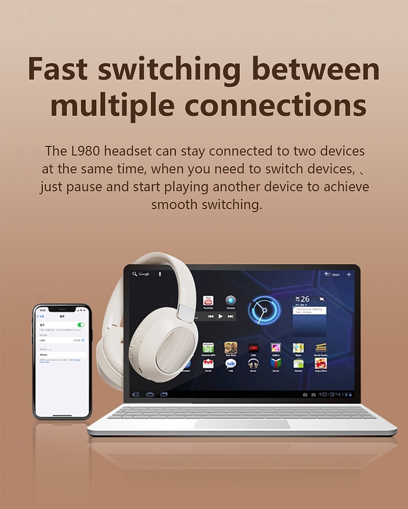 2025年 l980 オーバーイヤーヘッドフォン オーバーイヤー 3.5mm オーディオジャック PS4 PS5 Xbox Bluetooth 5.4 スポーツステレオ 急速充電 Apple Samsung Huawei Xiaomi Mi フィットネス ジム ワークアウト キャンプ / ハイキング 携帯電話  コレクション – $20.99 -P13
