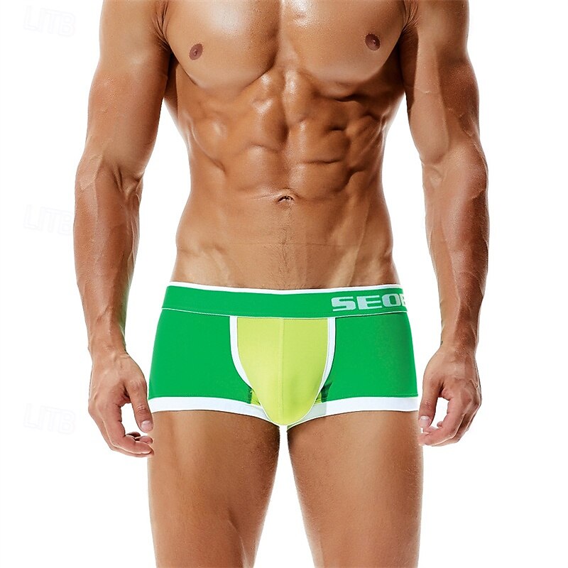 Herren 1 pc Unterwäsche Boxer Boxer-Shorts Patchwork Nylon Atmungsaktiv Weich Komfortabel Farbblock Buchstabe Mittlere Hüfthöhe Schwarz Rote 2025 - $10.49 –P11