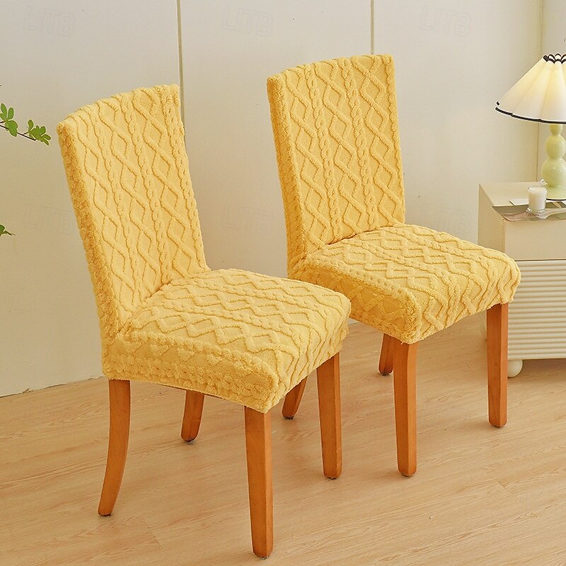 Fundas elásticas para sillas de comedor, fundas para sillas de comedor con respaldo alto, fundas cálidas y flexibles, protectores de muebles suaves y duraderos, perfectos para agregar comodidad y estilo a la decoración de su comedor 2025 - $12.49 –P6