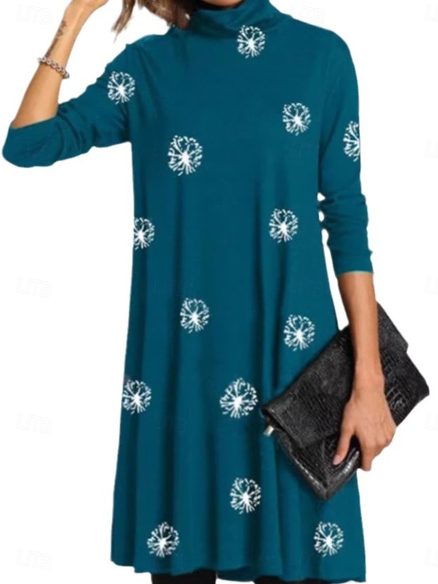 rochie casual dama cu imprimeu floral rochie midi cu guler rochie eleganta casual acasa zilnic vara toamna 2025 - $33.99 –P5