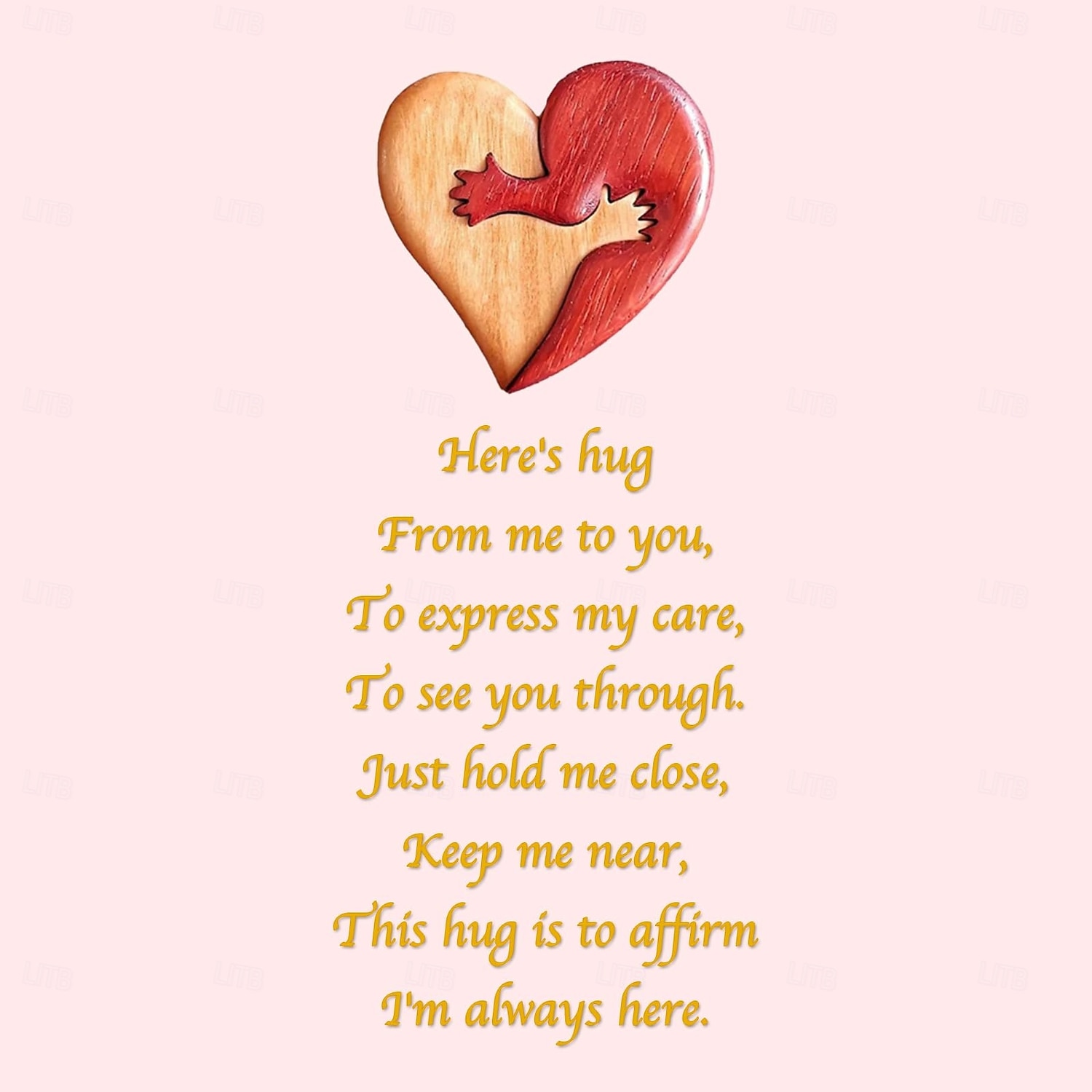A Hug from My Heart for You Handmade Wood Carvings, A Hug from My Heart to Yours, Wooden a Hug from My Heart, Loving Hearts Creative Wooden Pendant for Him and Her (4PCS) 2025 - $25.99 –P3
