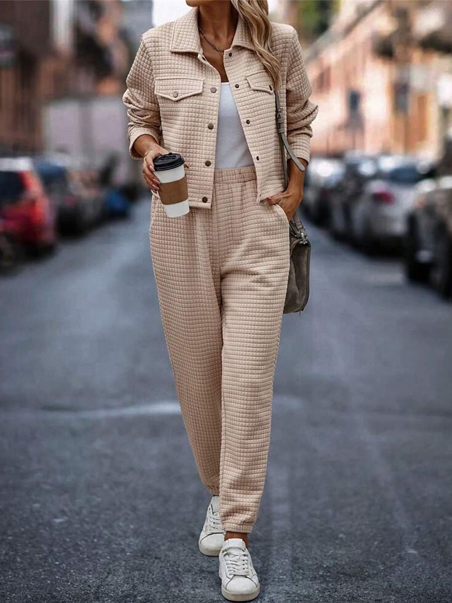 Damen Modisch Strassenmode Täglich Hemd Chinesisch Chino Langarm Hemdkragen Glatt Casual Täglich Rosa Grün Khaki Herbst Regular Fit 2025 - $36.99 –P8
