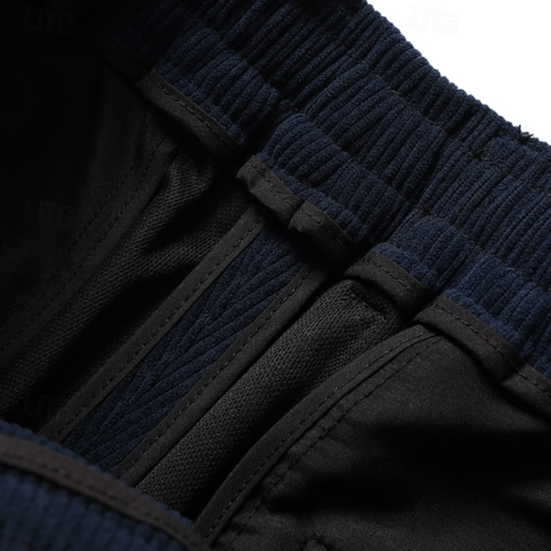 Homens Social Calças de Veludo Calças chinês Bolsos Com Cordão Cintura elástica Côr Sólida Conforto Formal Festa Trabalho Moda Estilo Clássico Preto Azul Marinha Micro-Elástica de 2025 por $18.99 –P12
