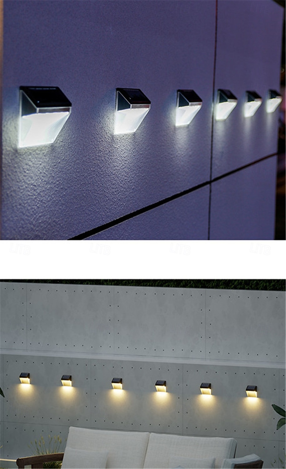 solcellevegglampe utendørs vanntett belysning hagedekorasjon solcellelys trapp gjerde sollyslampe 1/2stk 2026 - $16.49 –P2