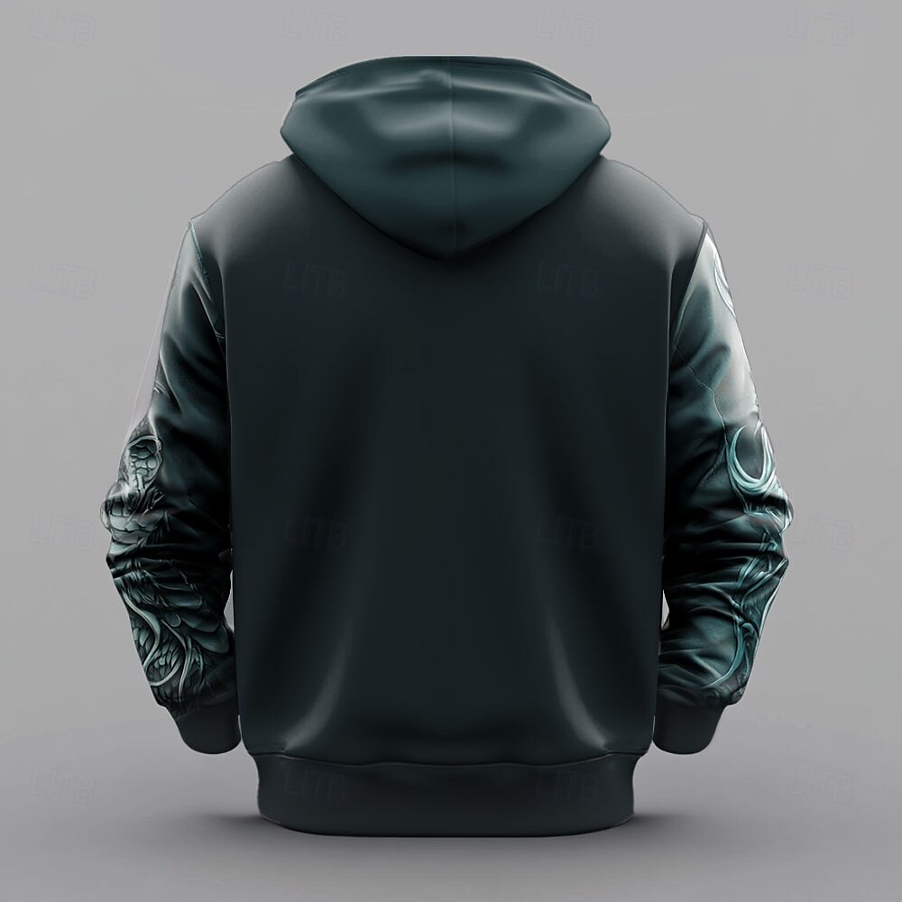 Herren Hoodie Sweatshirt Kapuze Blau Mit Kapuze Drache 3D-Druck Cool Herbst Winter Bekleidung Kapuzenpullover Sweatshirts 2025 - $29.99 –P2