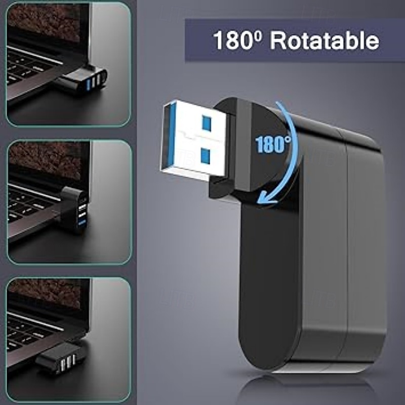 USB 3.0 концентратор 4 порта USB разветвитель удлинитель многопортовый адаптер с 3 USB портами и 1 USB C порт питания/данных для ноутбука 2025 - $17.99 –P3