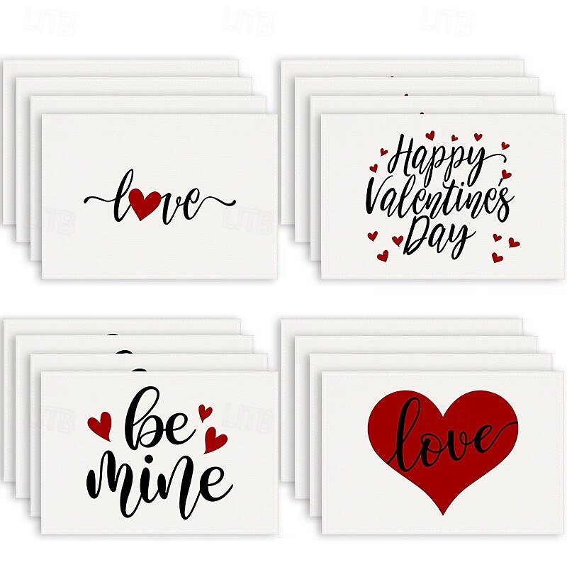 Valentine's Day Placemats Set of 4 Romantic and Decorative Table Mats Featuring Heart or Rose Patterns Durable and Heat-Resistant Perfect for Adding a Touch of Love to Your Dining Table Decor 2025 - $14.49 –P2