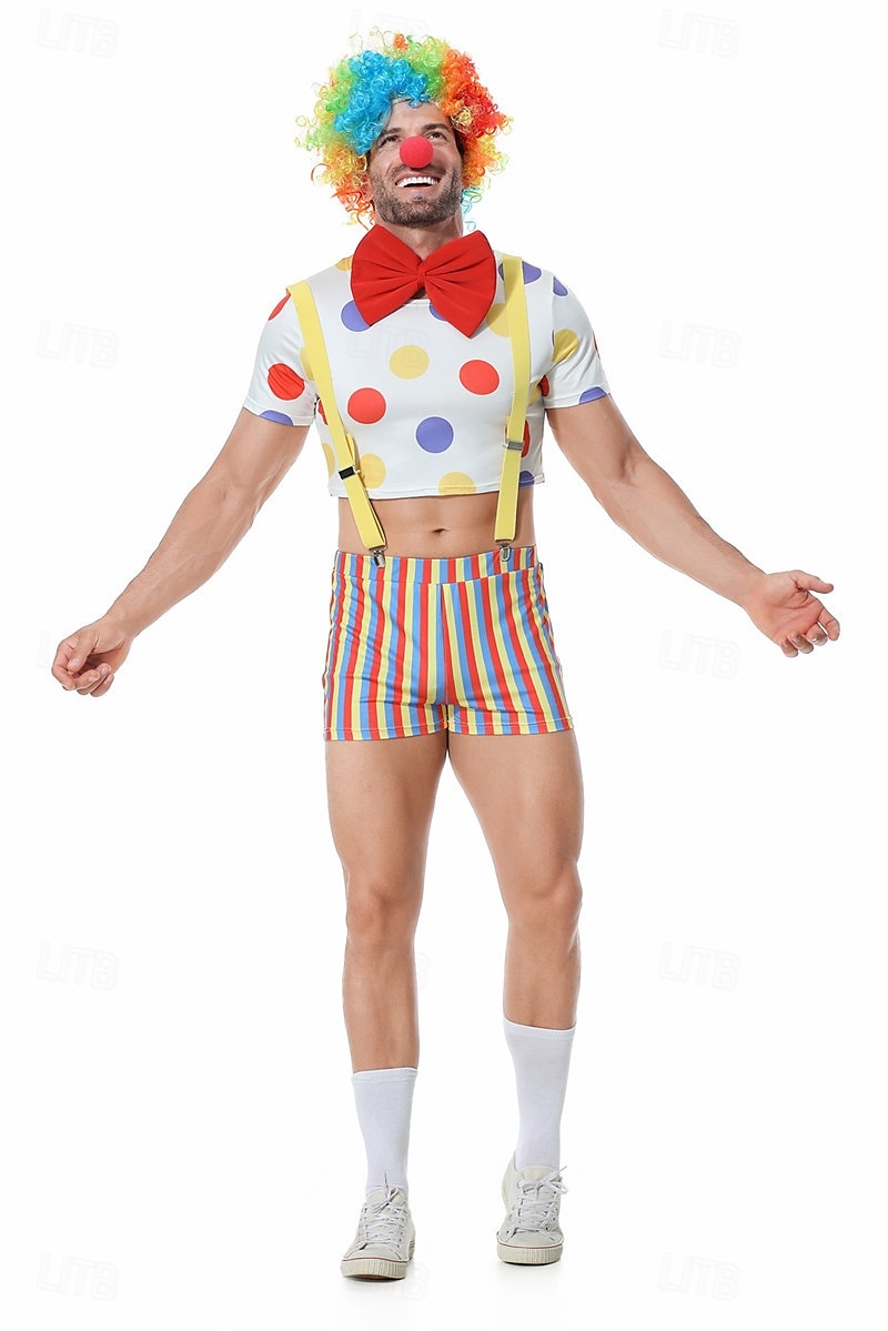Žolík Klaun předvečer Všech svatých Úbory Kostým cirkus Karnevalový kostým Hrdost Duhová cosplay Dospělé Pánské předvečer Všech svatých Karneval Mardi Gras Výkon Pride Parade Měsíc hrdosti Jednoduch 2025 - $46.99 –P2