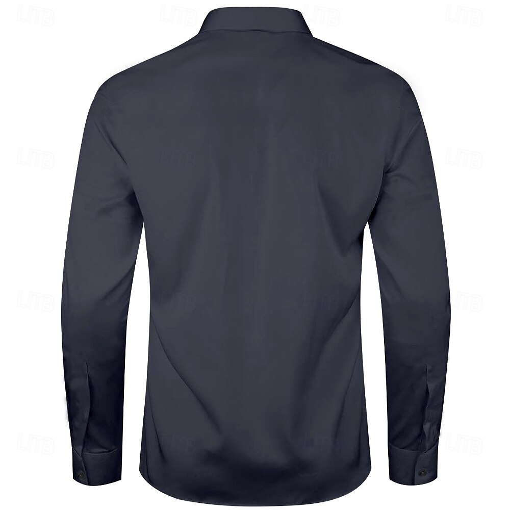 Herren Geometrisch Hemd Oberhemd Knopfhemd Langarm Sport Business-Casual B¨¹ro Arbeit Täglich Frühling Herbst Umlegekragen Schwarz 2025 - $26.99 –P2