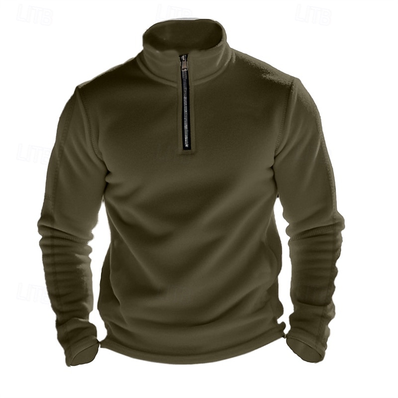 Herre Genser Polarfleece Kvart glidelås genser Svart Militærgrønn Kakifarget Mørkegrå Lyseblå Halv glidelås عادي Sport & Utendørs Daglig Ferie Polyester Gatemote Grunnleggende Fritid Høst vinter Klær 2026 - $27.99 –P18