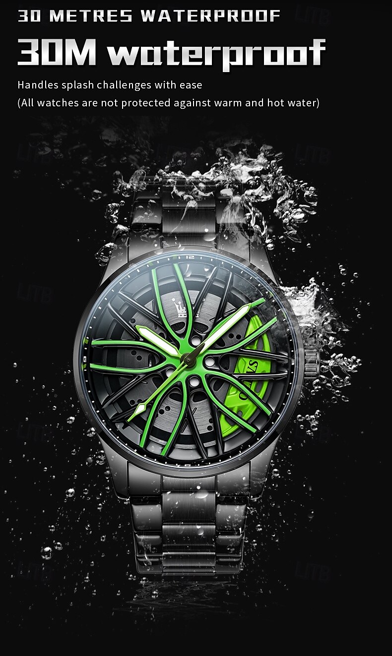 Часы OLEVS Men Quartz - креативные модные повседневные наручные часы со светящимися элементами и водонепроницаемыми стальными украшениями 2025 - $35.99 –P14