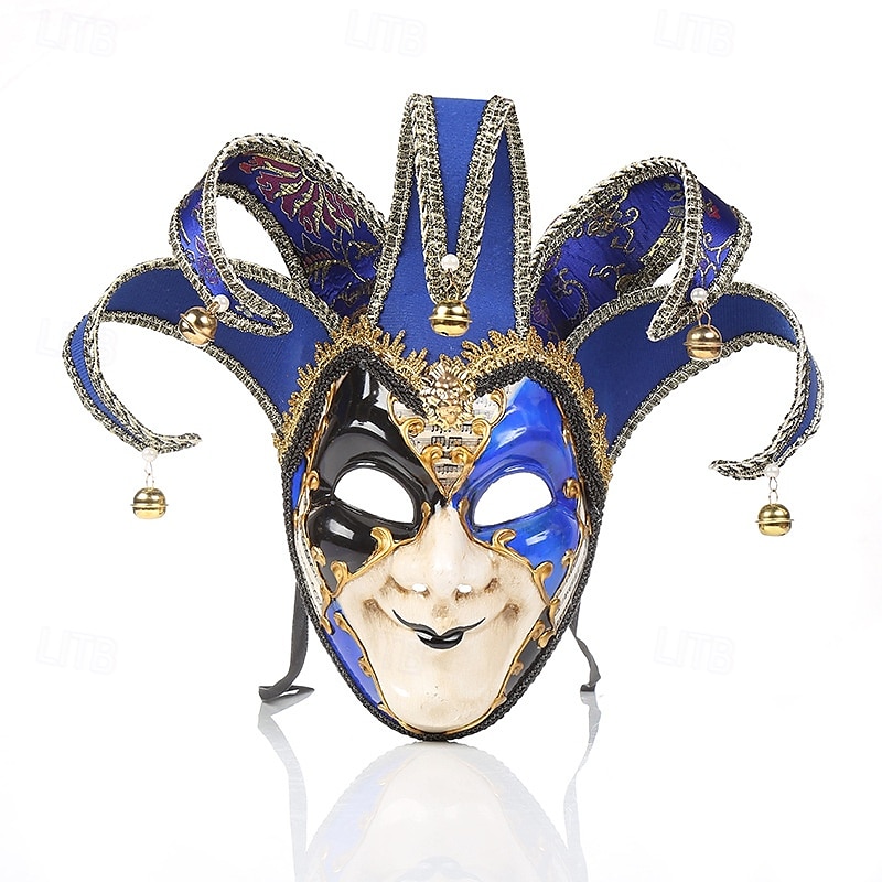 Harlekin Halloween Venezianische Maske / Arlecchino Karnevalsmaske Vollgesicht Erwachsene Herren Halloween / Karneval Party Maskerade Karneval von Venedig Einfache Halloween-Kostüme Verkleiden 2025 - $29.99 –P5