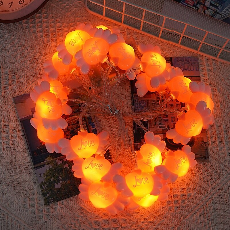 Guirlande lumineuse à LED en forme de cœur, guirlande lumineuse de Noël, 1,5 m, 10 LED, 3 m, 20 LED, à piles, pour la Saint-Valentin, un mariage, une chambre à coucher, décoration de Noël de 2025 ? $9.49 –P7
