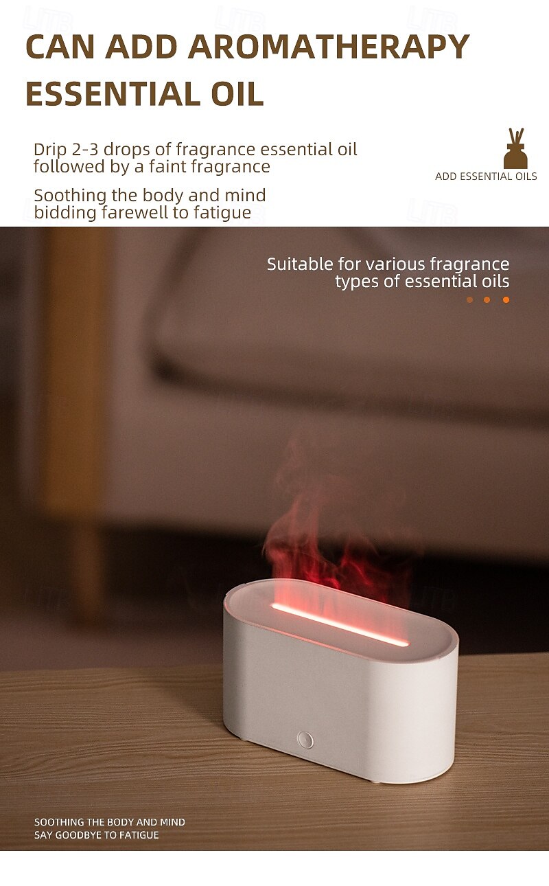 Colorful Simulation Flame Aromatherapy Machine Desktop Home Office USB Air Humidifier Aromatherapy Machine 2025 - $21.99 –P5