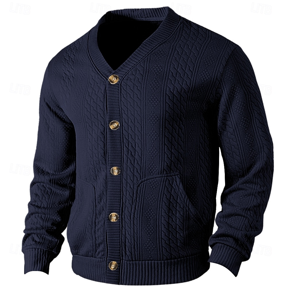 Homens Moletom Jaqueta de suor Preto Azul Marinha Cáqui Cinzento Decote V Tecido Bolsos Trabalho Desportos e Ar livre Casual Roupa de rua Básico Casual Primavera & Outono Estações Cruzadas Roupa de 2026 por $34.99 –P6
