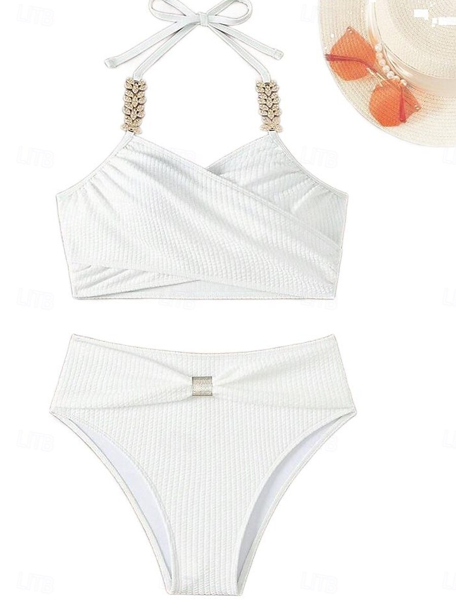 Femme Maillots de Bain Bikinis Maillot de bain Elégant Mode Couleur unie Sans Manches Maillots de bain de 2025 ? $25.99 –P5