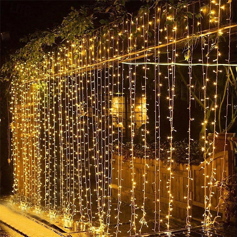 elegante festa de casamento recepção led cortina luzes de corda – 6m x 3m / 3m x 3m 600 leds cintilantes estrelas luzes de fadas para decoração de casa de 2025 por $38.99 –P8