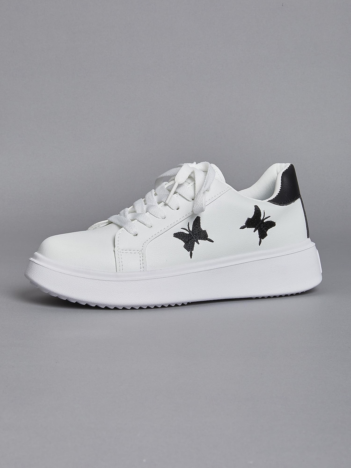 sneakers da donna bianche con plateau e ricamo a farfalla | scarpe casual con lacci per tutti i giorni del 2025 a $32.99 –P2