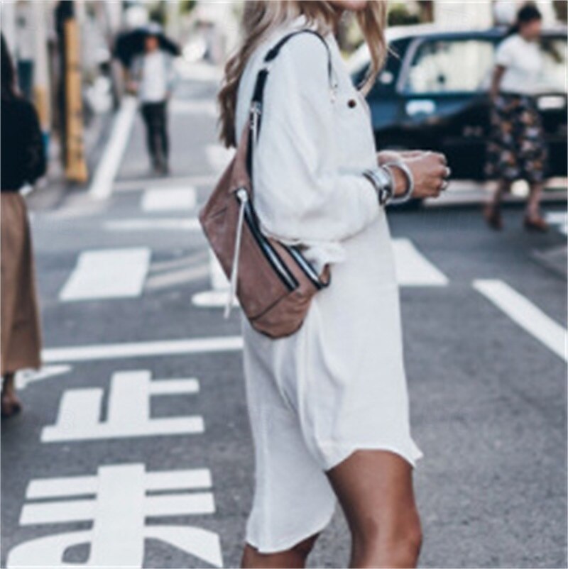 Women's Shirt Linen-Inspired Shirts Button Up Casual Long Sleeve Shirt Collar White Spring &  Fall 2025 - $29.99 –P1