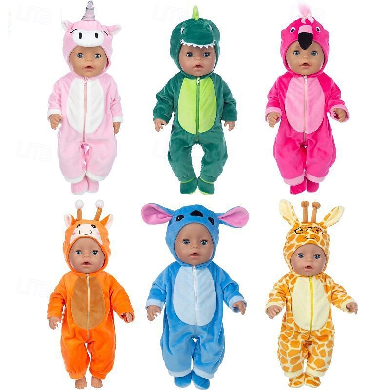 Anzug + Schuhe Puppen-Outfit für 18 Zoll 43cm Babypuppe süße Pullover Strampler Puppenkleidung 2025 - $22.99 –P1