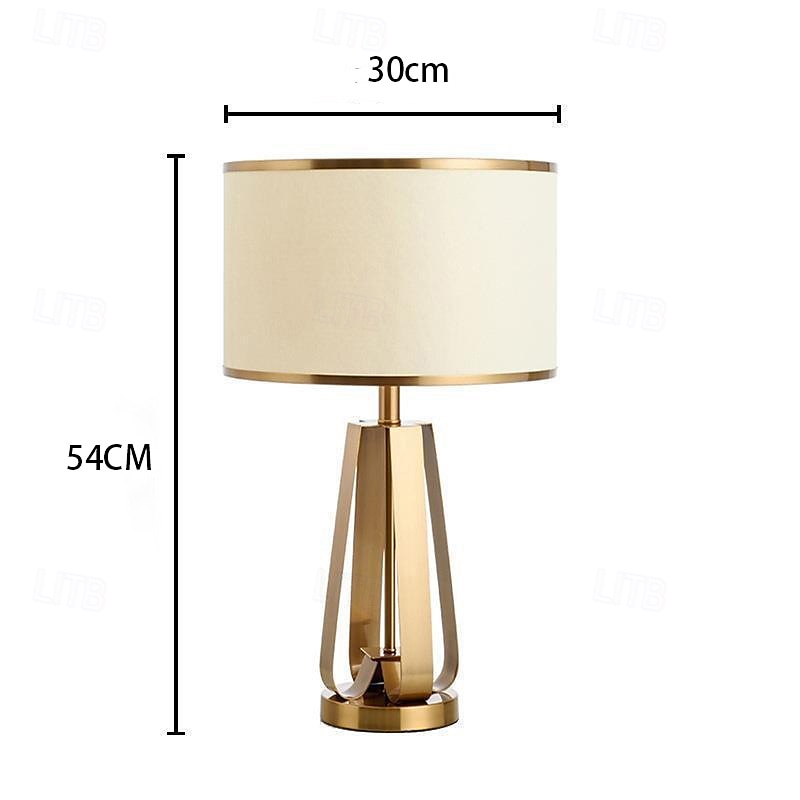 Lámpara de mesa, lámpara de mesa de hierro, lámpara de escritorio americana, lámpara de noche para dormitorio, lámpara de mesa de estudio moderna para sala de estar, lámparas de escritorio doradas 2025 - $224.09 –P5