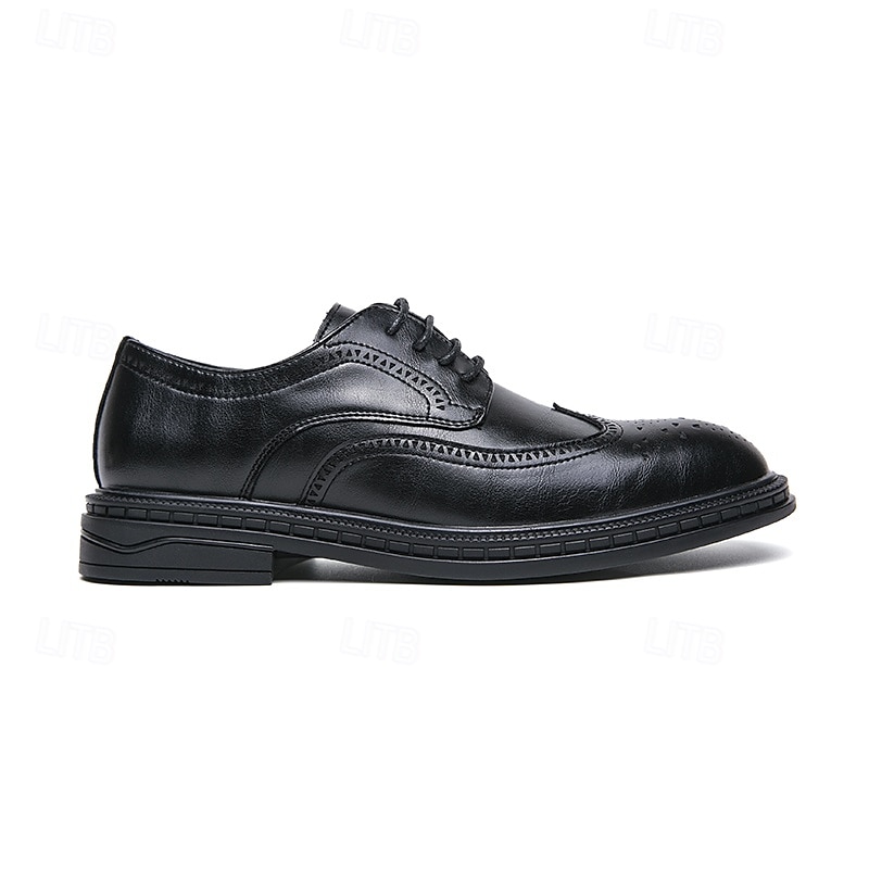chaussures richelieu marron pour hommes avec bout d'aile et semelle en caoutchouc - chaussures formelles classiques pour les affaires, le bureau et les événements spéciaux de 2025 ? $46.99 –P3