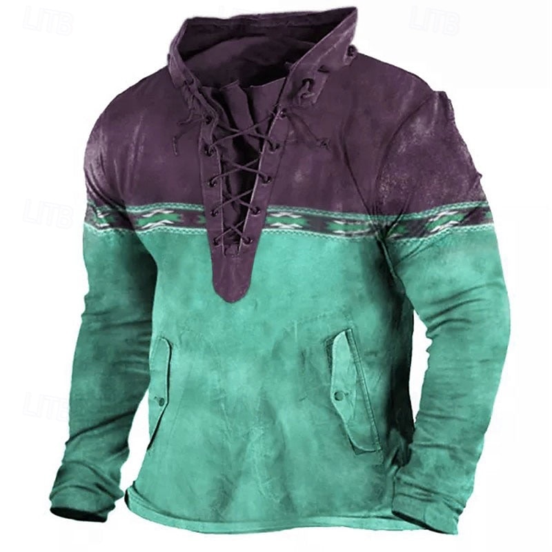 Voor heren Uniseks Kleurenblok Grafische prints Sweatshirt Lange mouw Trui Capuchon Ontwerper Casual Groot en klein 3D-afdrukken Sport & Outdoor Dagelijks Sport Veters Afdrukken Lente & Herfst 2025 - $36.99 –P6