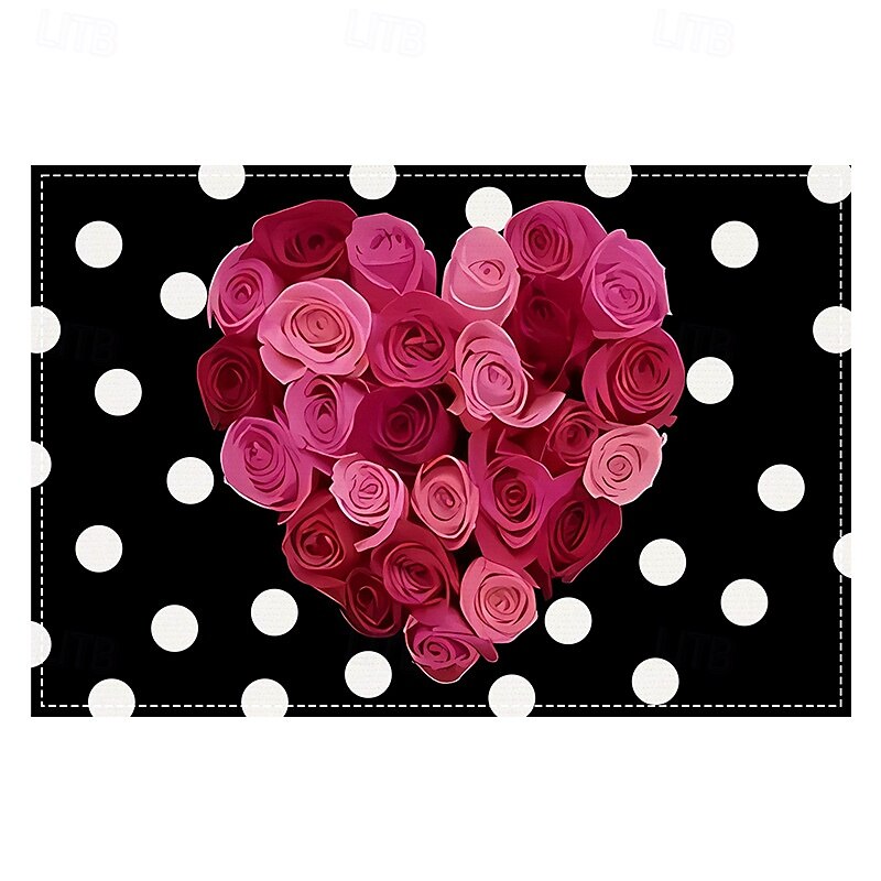 set di 4 tovagliette per San Valentino romantiche e decorative con motivi a forma di cuore o rosa resistenti e resistenti al calore perfette per aggiungere un tocco d'amore all'arredamento della tua del 2025 a $14.49 –P7