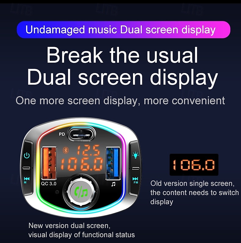 2025年 pd18 FMトランスミッター カーMP3プレーヤー デュアルUSBハンズフリーBluetoothアダプター コレクション – $43.99 –P3