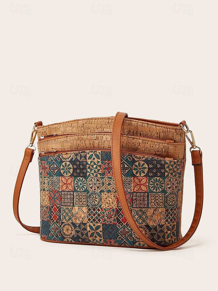 boho vintage crossbody táska geometrikus mintákkal - könnyű és stílusos válltáska nőknek, ideális mindennapokhoz és utazáshoz 2025 - $29.99 –P2