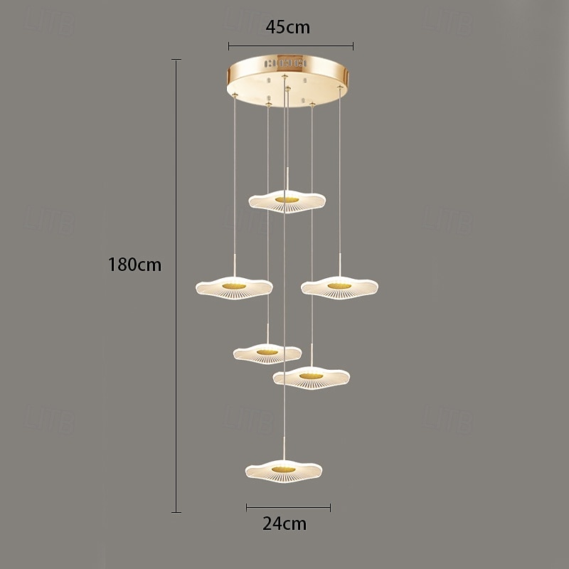 180 cm Enkelt design Øyesign Anheng Lys Metall Akryl galvanisert Malte overflater Moderne Nordisk stil 110-120V 220-240V 2025 - $223.49 –P17