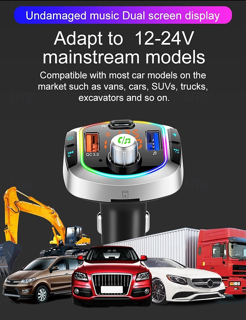 2025年 pd18 FMトランスミッター カーMP3プレーヤー デュアルUSBハンズフリーBluetoothアダプター コレクション – $43.99 –P6