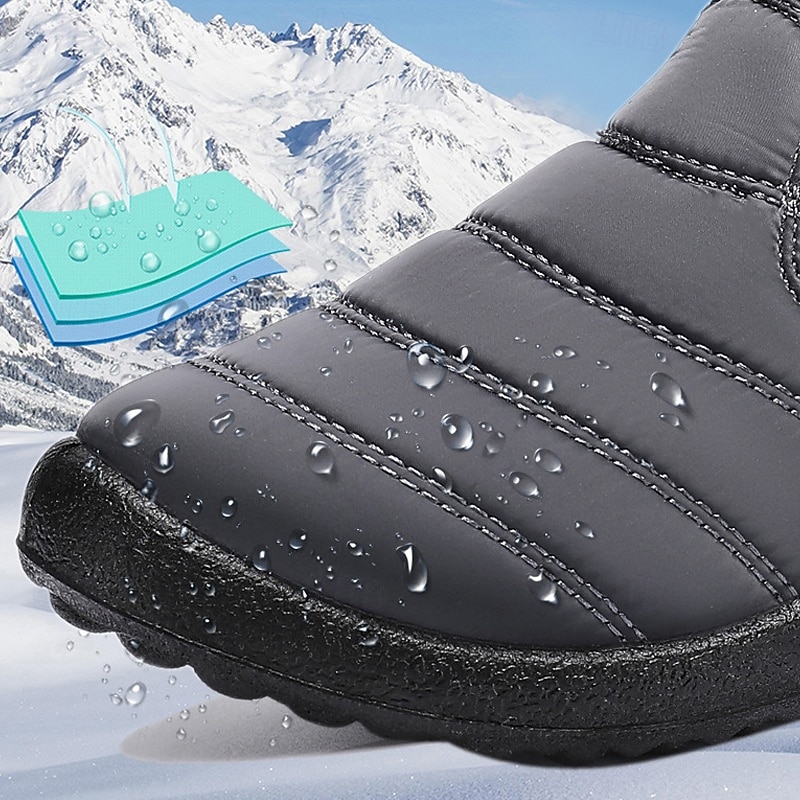 Men's Gray Winter Boots with Zipper Closure, Warm Fleece Lining, and Waterproof Design – Ideal for Outdoor Activities in Cold Weather 2025 - $34.99 –P2