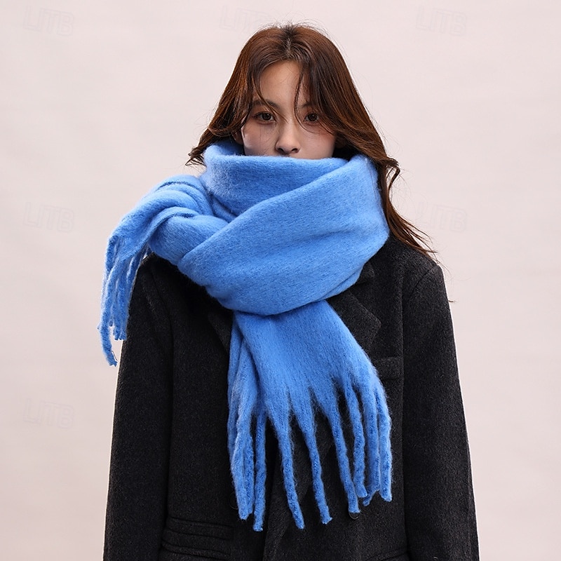cashmere feel skjerf lange pashmina sjal og omslag for kvinner stort teppe skjerf solid 2025 - $10.99 –P9