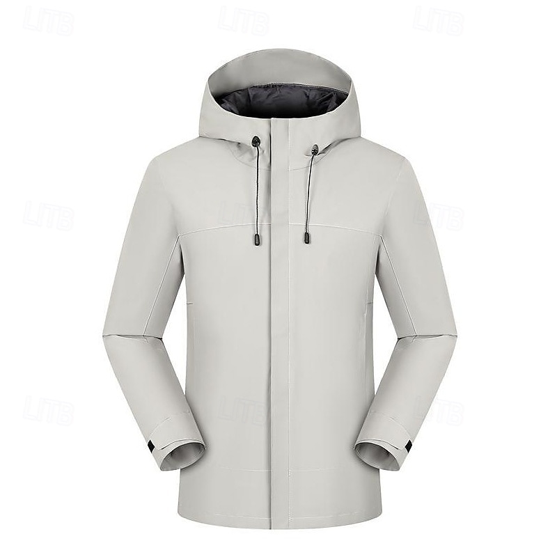 Herren Soft Shell Jacke Wanderjacke Draussen Windundurchlässig Wasserdicht Leichte Jacke Windbreaker-Jacke Reisen Schwarz Hellgrau Grau 2025 - $49.99 –P2