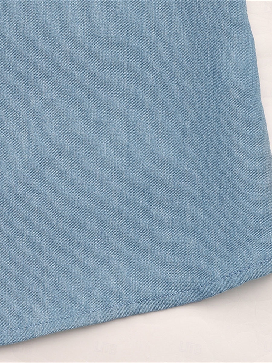Damen Hemd Bluse Feste Farbe Basic Brautkleider schlicht Langarm V Ausschnitt Normale Oberteile Täglich Spitze Patchwork Knopf Blau Herbst Winter 2025 - $34.99 –P10