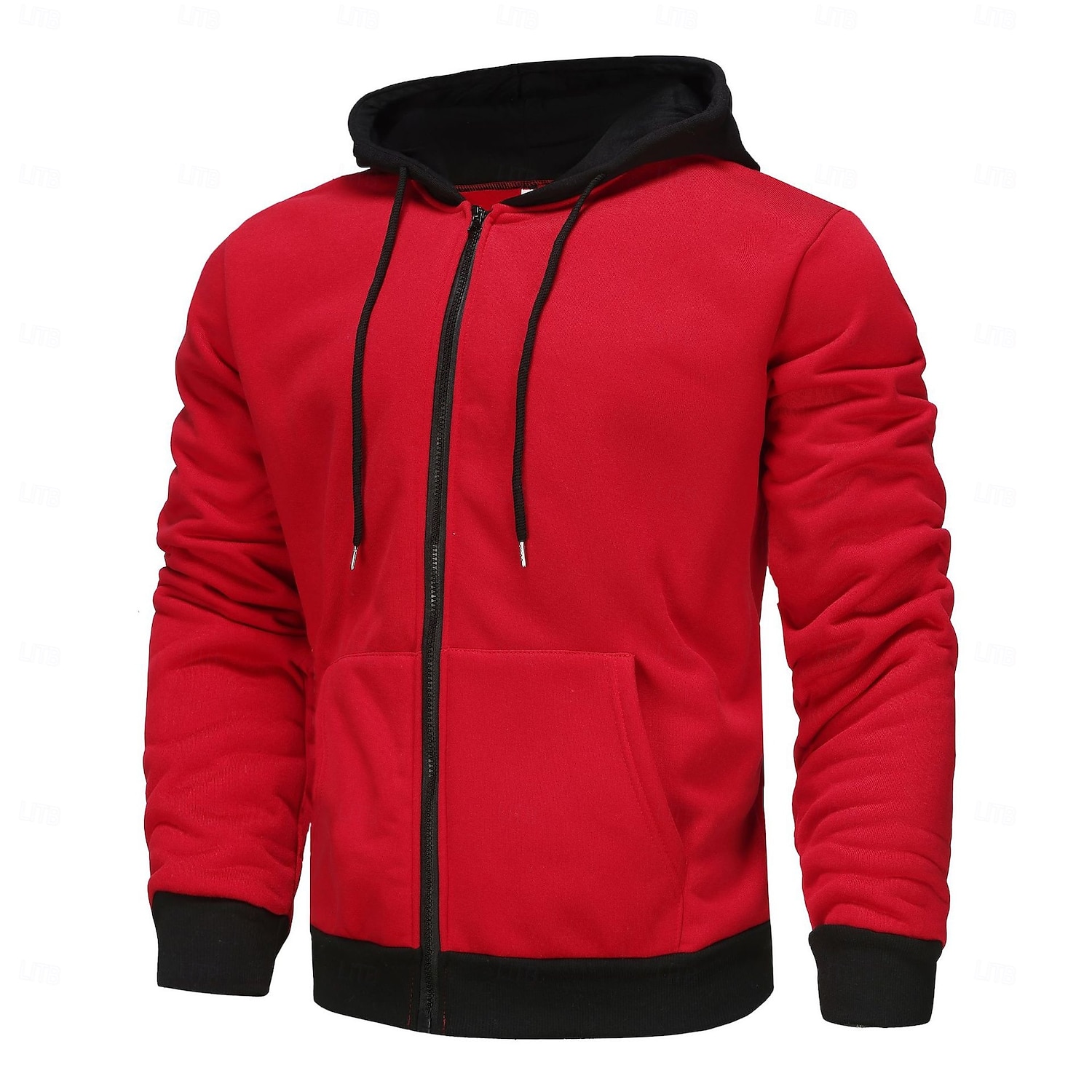 Per uomo Felpa con cappuccio e zip Felpa con cappuccio a zip intera Sherpa peloso Felpa con cappuccio in pile Nero Rosso Verde Grigio chiaro Grigio scuro Con cappuccio Liscio Zip Up Cerniera Tasche del 2025 a $25.99 –P5