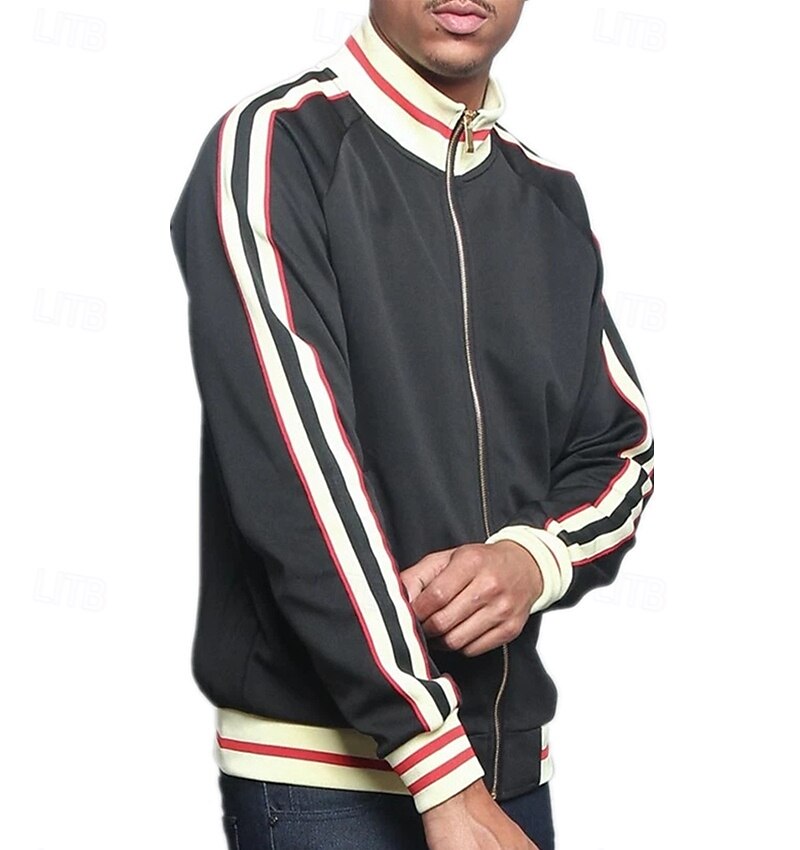 Homens Moletom com zíper Full Zip Hoodie Moletom zip Up com capuz Moletons com zíper Preto Verde Tropa Vermelho Azul Marinha Colarinho Clerical Bloco de cor Zip Up Patchwork Desportos e Ar livre de 2025 por $25.99 –P2