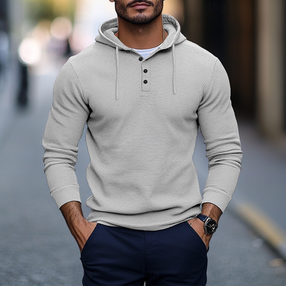 Per uomo Camicia a nido d'ape Maglietta Camicia a Maniche Lunghe Manica Lunga Con Cappuccio Primavera & Autunno Semplice Moda Designer Essenziale Stile Classico Vacanza Streetwear Uscire Bianco del 2025 a $17.99 –P2