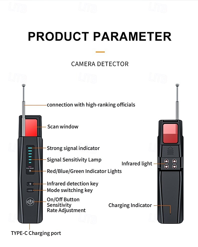 Hidden camera Infrared detector Anti-spy car GPS tracking listening device RF wireless signal scanner Gadget Security protection 2025 - $44.99 –P15